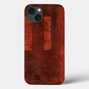 Diepe Crimson Schilderen met geometrische vormen iPhone 13 Hoesje