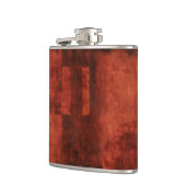 Diepe Crimson Schilderen met geometrische vormen Heupfles (Links)