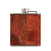 Diepe Crimson Schilderen met geometrische vormen Heupfles (Achterkant)