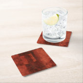 Diepe Crimson Schilderen met geometrische vormen Kartonnen Onderzetters (Insitu)