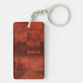 Diepe Crimson Schilderen met geometrische vormen Sleutelhanger (achterkant)