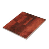 Diepe Crimson Schilderen met geometrische vormen Tegeltje (Zijkant)