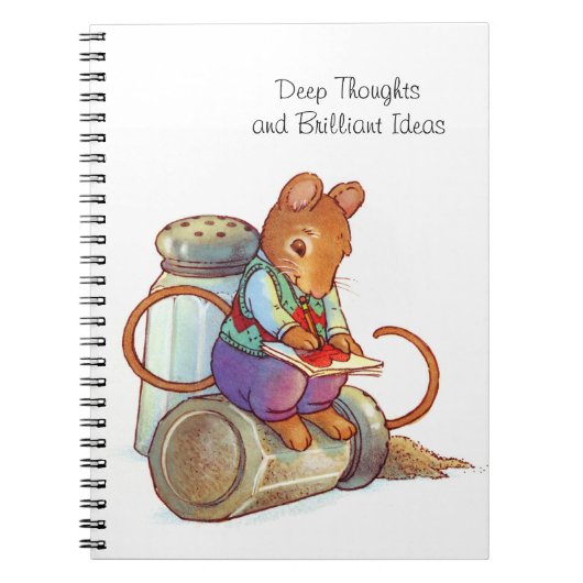 Diepe denker-schrijfster Mouse Nitiem notebook Notitieboek (Voorkant)