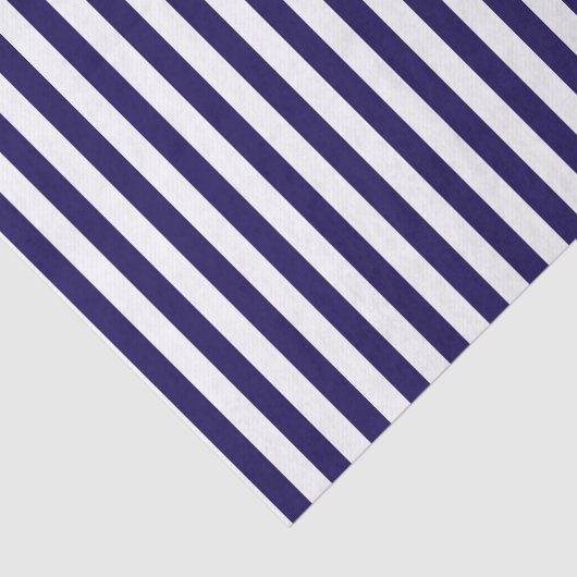 Diepe donkerblauwe en witte strepen | DIY Tissuepapier (Detail)