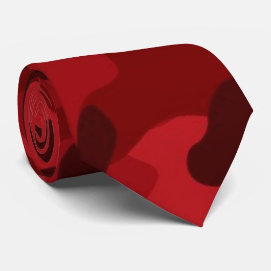 Diepe, donkerrode camo, camouflage stropdas (Opgerold)