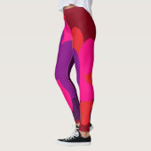Diepe donkerroze punk paarse en druivenwijn kleure leggings (Links)