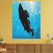 Diepe Duik – Onderwaterreis van een Surfer Canvas Afdruk (Insitu (Woonkamer))