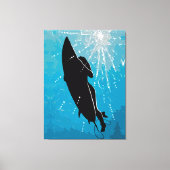 Diepe Duik – Onderwaterreis van een Surfer Canvas Afdruk (Voorkant)