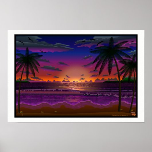 Diepe Dusk Beach Scene landscape print poster (Voorkant)