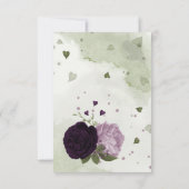 diepe en lichte paarse bloemen bedankkaart (Achterkant)