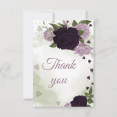  diepe en lichte paarse bloemen bedankkaart (Voorkant)