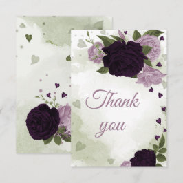  diepe en lichte paarse bloemen bedankkaart