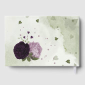 diepe en lichte paarse bloemen greenery gastenboek (Achterkant)