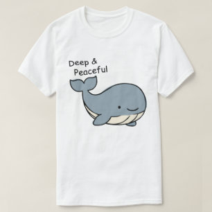 Diepe en Vredige Walvis Minimalistische Motivatie T-shirt