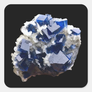 Diepe Fluoriet Kristal Schilfer Calciet Edelsteen  Vierkante Sticker
