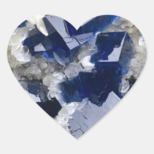 Diepe Fluoriet Kristal Schilfer Hart Edelsteen Kun Sticker (Voorkant)