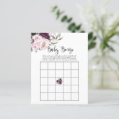 Diepe Fluwelen Bloem Baby Shower Bingo (Staand voorkant)