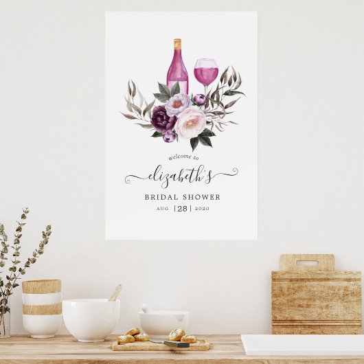 Diepe Fluwelen Bloem Bruiloft Feest Welkom Poster (Keuken)