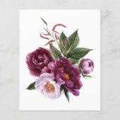Diepe Fluwelen Bloemen Bruiloft Uitnodiging Flyer (Achterkant)
