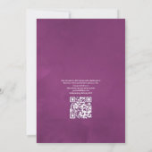 Diepe Fluwelen Bloemencode QR Code RSVP Huwelijk Kaart (Achterkant)