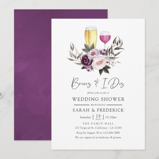 Diepe Fluwelen Bloemengeuren Voor de Huwelijksbelo Kaart (Voorkant / Achterkant)