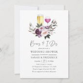 Diepe Fluwelen Bloemige Dranken Voor De I Do's Kaart (Voorkant)