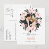 Diepe Fluwelen & Blush Roze Bloemige Trouw Trouw D Briefkaart (Voorkant / Achterkant)