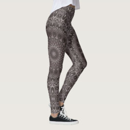 Diepe Fluwelen Waterverf Mandala in Schakeringen v Leggings