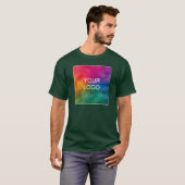 Diepe Forest Green Custom Mannen Double-Sided Basi T-shirt (Voorkant volledig)
