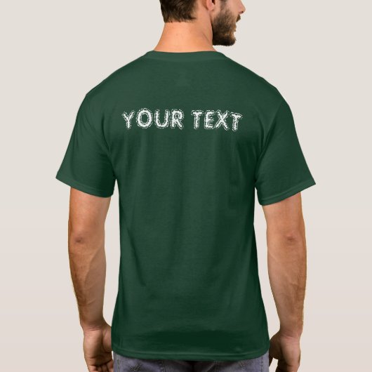 Diepe Forest Green Double Sided Mannen Basic Dark T-shirt (Achterkant)