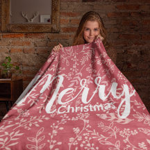 Diepe Framboos Boho Bloemen Veer Kerstmis