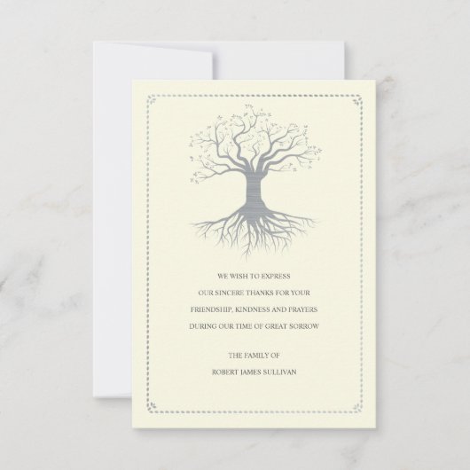 Diepe gebundelde sympathiebevestiging bedankkaart (Voorkant)