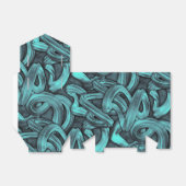 diepe gedachte - zwart en turquoise : bedankdoosjes (Uitgevouwen)