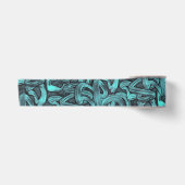 diepe gedachte - zwart en turquoise : satijnen lint (Voorkant)