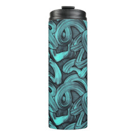 diepe gedachte - zwart en turquoise : thermosbeker
