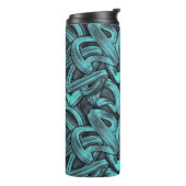 diepe gedachte - zwart en turquoise : thermosbeker (Gedraaid links)