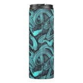 diepe gedachte - zwart en turquoise : thermosbeker (Achterkant)