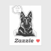 Diepe gedachten: Gepersonaliseerde Duitse Herder L Sticker (Vel)