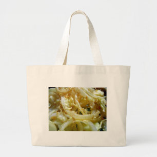 Diepe gefrituurde uien grote canvas tas