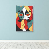 Diepe geometrische abstractie kunst canvas afdruk (Insitu (Houten vloer))