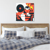 Diepe geometrische kunstabstractie canvas afdruk (Insitu (Slaapkamer))