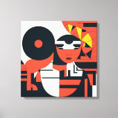 Diepe geometrische kunstabstractie canvas afdruk (Voorkant)