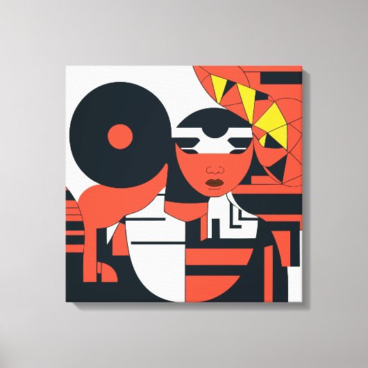 Diepe geometrische kunstabstractie canvas afdruk (Voorkant)