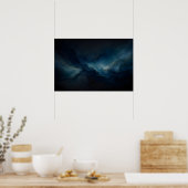 Diepe Getijde Navy Teal Oceaan Abstracte Poster (Keuken)