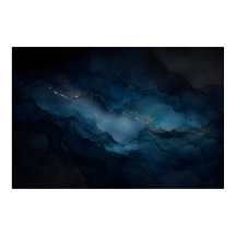 Diepe Getijde Turquoise Goud Oceaan Abstracte Post