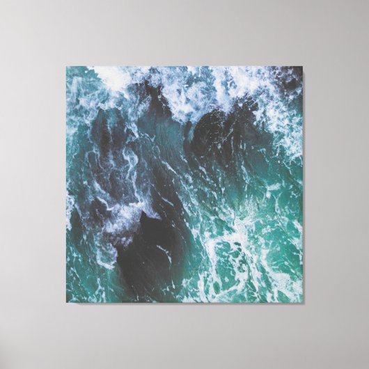 Diepe groene en Turkooise Ocean Water and Zee Wave Canvas Afdruk (Voorkant)