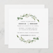 Diepe groene tuin bruiloft uitnodigen kaart (Voorkant / Achterkant)