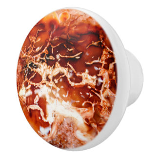 Diepe herfst in steen gebeiteld keramische knop