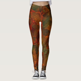 Diepe Herfst Rijke Aardse Abstracte Herfst Leggings