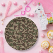 Diepe hout camouflage papieren bordje (Feest)